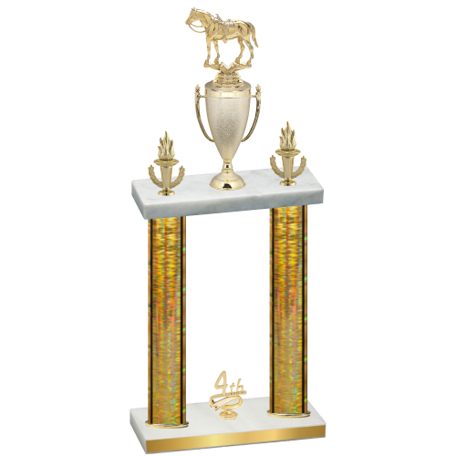 Double Gold Glacier Fourth Place Horses Trophy