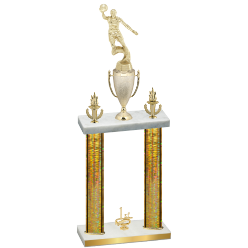 Double Gold Glacier First Place Basketball Trophy