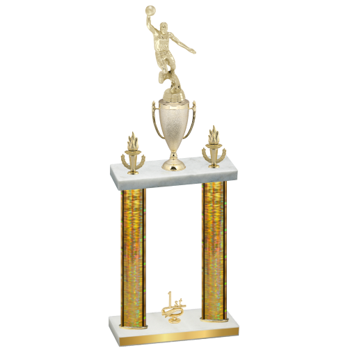 Double Gold Glacier First Place Basketball Trophy