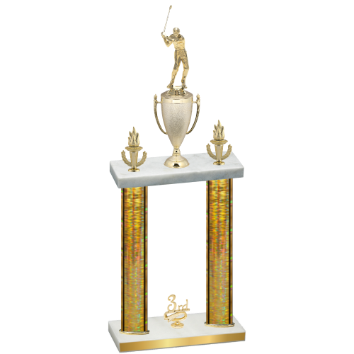 Double Gold Glacier Third Place Golf Trophy