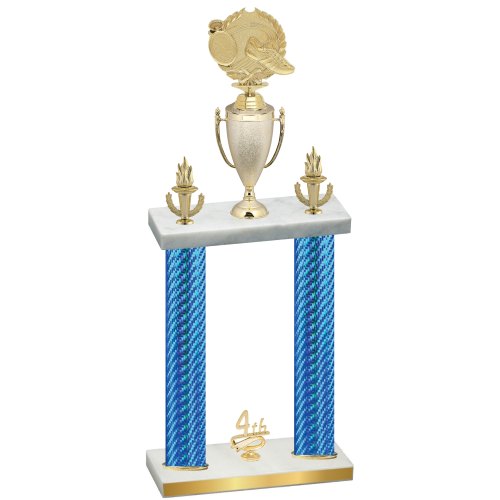 Double Blue Carbon Fiber Fourth Place Running Trophy