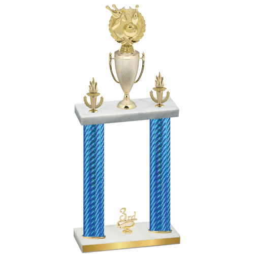 Double Blue Carbon Fiber Third Place Bowling Trophy