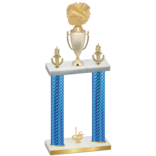 Double Blue Carbon Fiber First Place Cheerleading Trophy