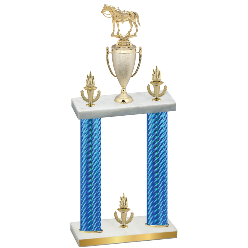 Double Blue Carbon Fiber Victory Horses Trophy
