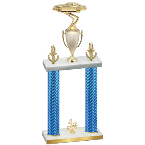 Double Blue Carbon Fiber Fourth Place Cars Trophy