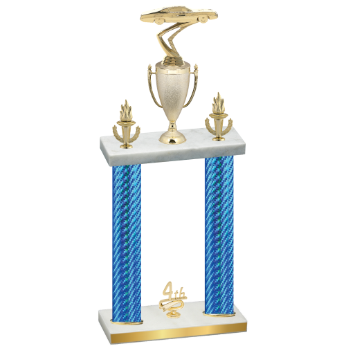 Double Blue Carbon Fiber Fourth Place Cars Trophy