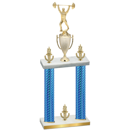 Double Blue Carbon Fiber Victory Weights Trophy
