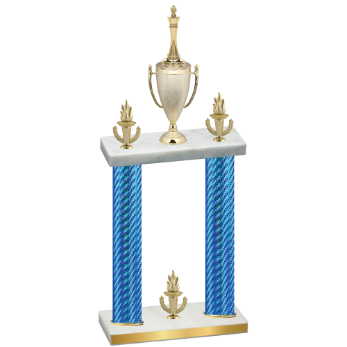 Double Blue Carbon Fiber Victory Chess Trophy