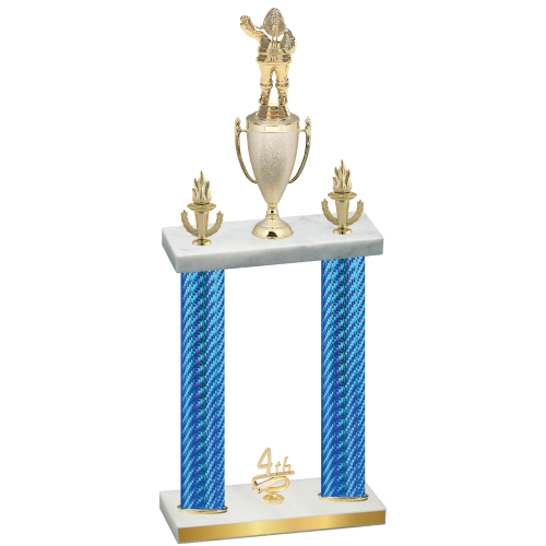 Double Blue Carbon Fiber Fourth Place Holiday Trophy