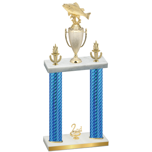Double Blue Carbon Fiber Second Place Fishing Trophy