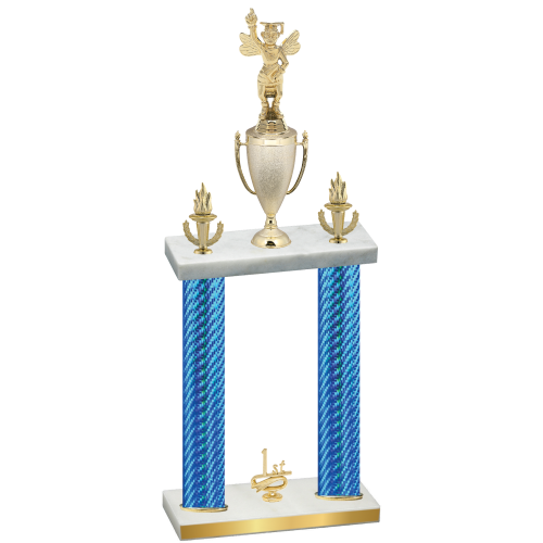 Double Blue Carbon Fiber First Place Academics Trophy
