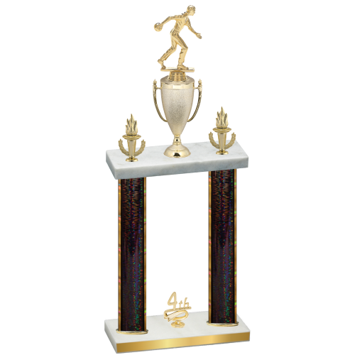 Double Black Glacier Fourth Place Bowling Trophy