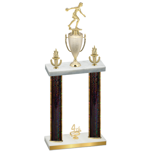 Double Black Glacier Fourth Place Bowling Trophy