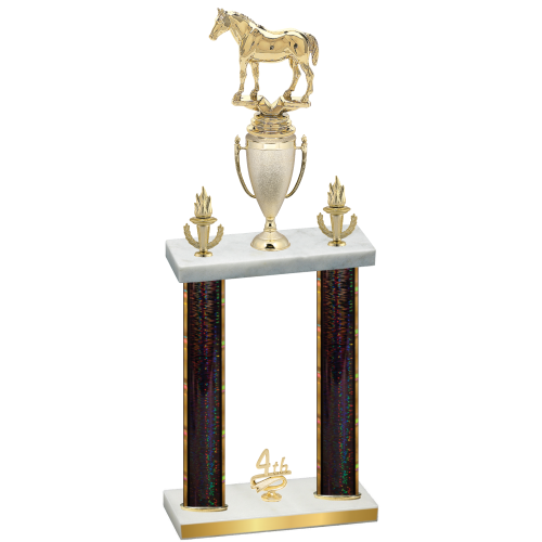 Double Black Glacier Fourth Place Horses Trophy