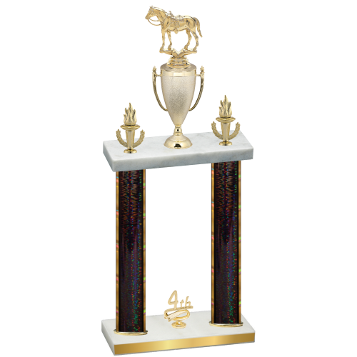 Double Black Glacier Fourth Place Horses Trophy