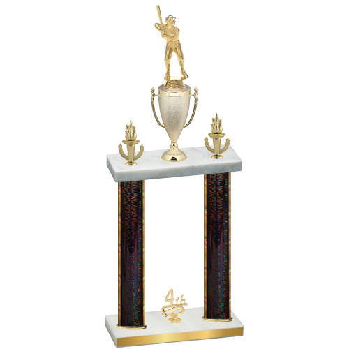 Double Black Glacier Fourth Place Baseball Trophy