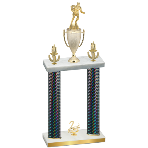Double Black Carbon Fiber Second Place Rugby Trophy