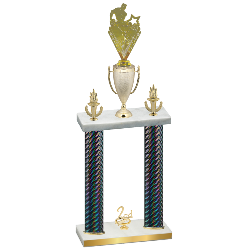 Double Black Carbon Fiber Second Place Rugby Trophy