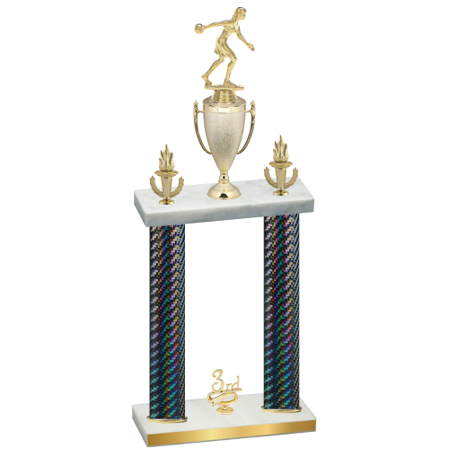 Double Black Carbon Fiber Third Place Bowling Trophy