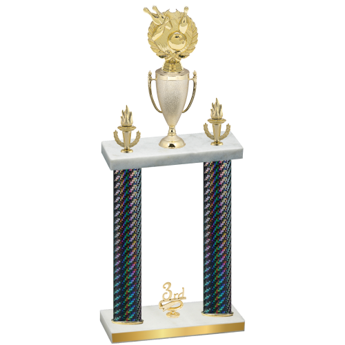 Double Black Carbon Fiber Third Place Bowling Trophy