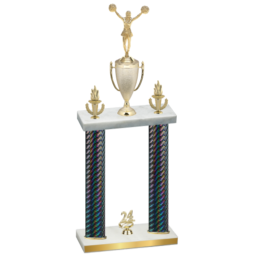 Double Black Carbon Fiber Year Cheerleading Trophy