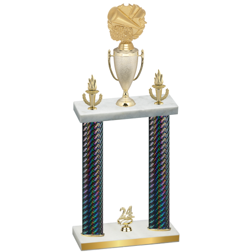 Double Black Carbon Fiber Year Cheerleading Trophy