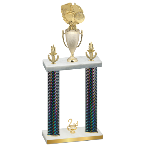 Double Black Carbon Fiber Second Place Basketball Trophy