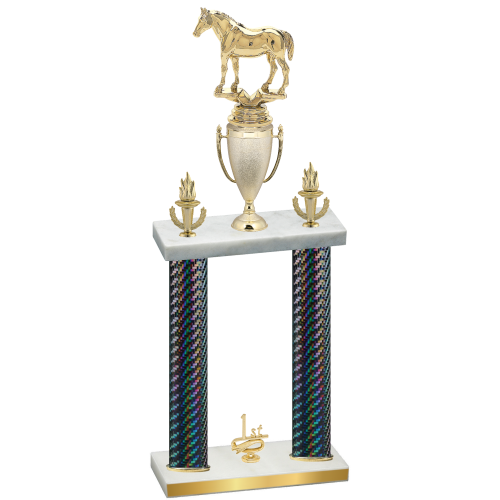 Double Black Carbon Fiber First Place Horses Trophy