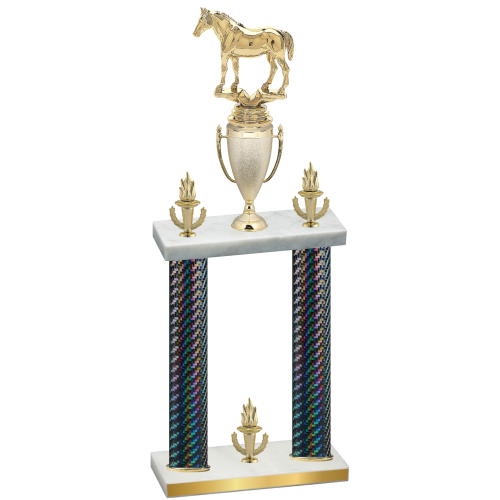 Double Black Carbon Fiber Victory Horses Trophy
