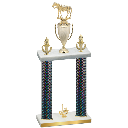 Double Black Carbon Fiber First Place Horses Trophy