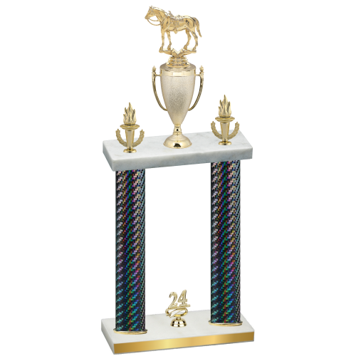 Double Black Carbon Fiber Year Horses Trophy