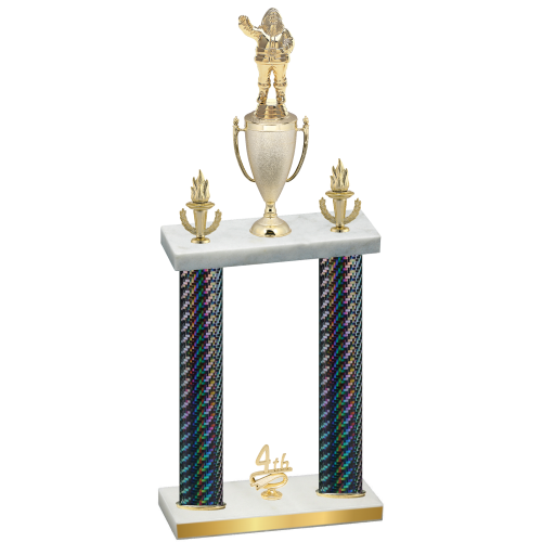 Double Black Carbon Fiber Fourth Place Holiday Trophy