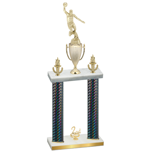 Double Black Carbon Fiber Second Place Basketball Trophy