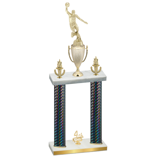 Double Black Carbon Fiber Fourth Place Basketball Trophy