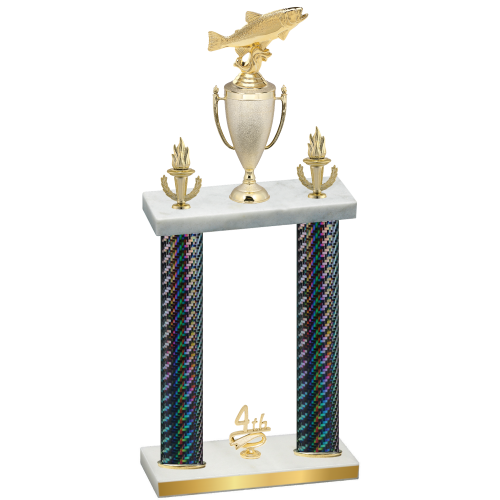 Double Black Carbon Fiber Fourth Place Fishing Trophy