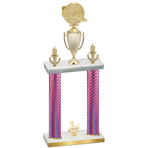 Double Pink Carbon Fiber Third Place Running Trophy