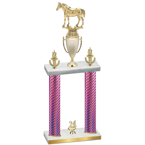 Double Pink Carbon Fiber Year Horses Trophy