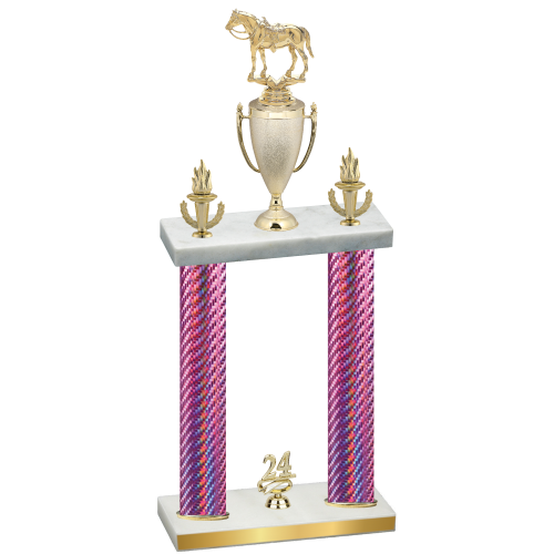 Double Pink Carbon Fiber Year Horses Trophy