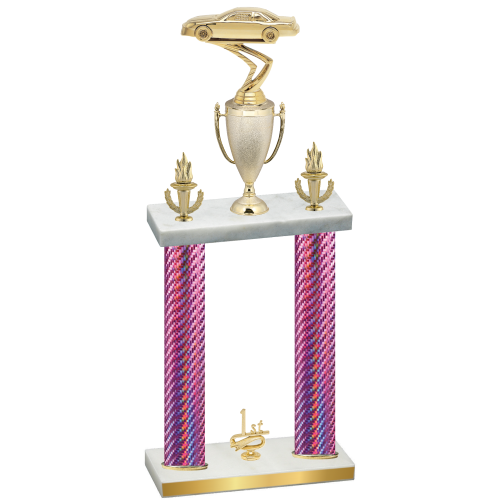Double Pink Carbon Fiber First Place Cars Trophy