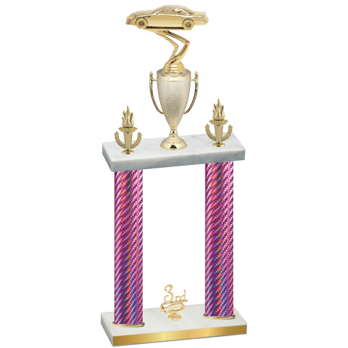 Double Pink Carbon Fiber Third Place Cars Trophy