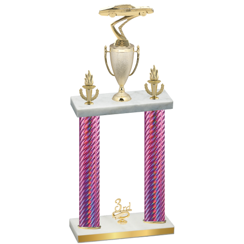 Double Pink Carbon Fiber Third Place Cars Trophy