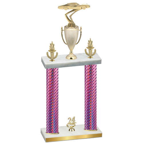 Double Pink Carbon Fiber Year Cars Trophy