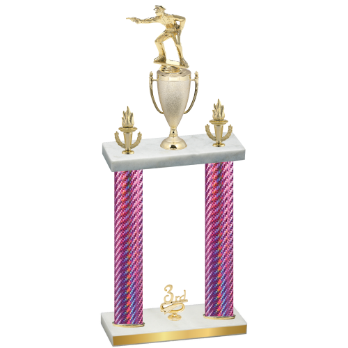 Double Pink Carbon Fiber Third Place Shooter Trophy