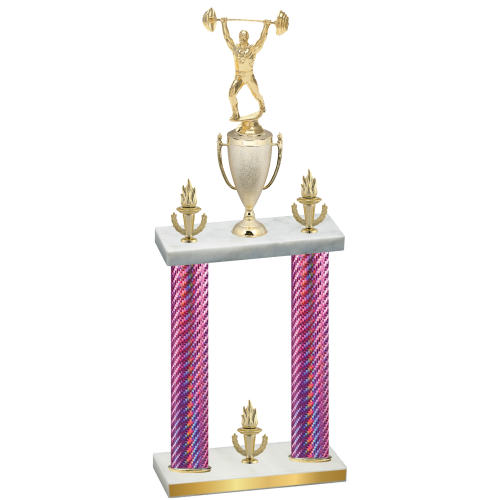 Double Pink Carbon Fiber Victory Weights Trophy