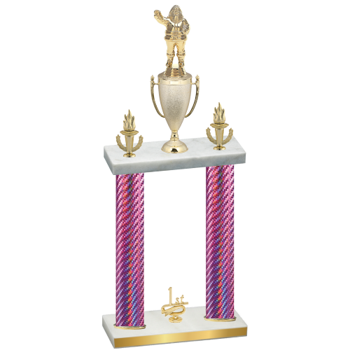 Double Pink Carbon Fiber First Place Holiday Trophy