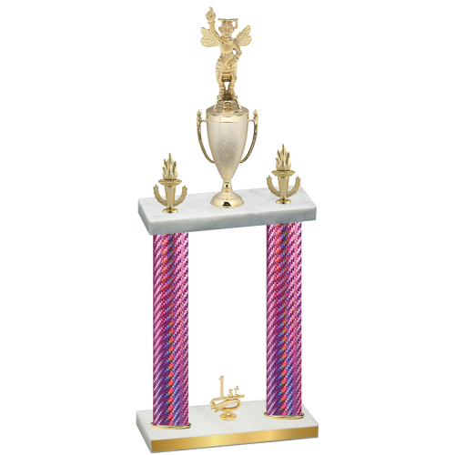 Double Pink Carbon Fiber First Place Academics Trophy