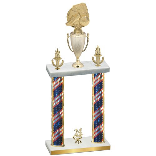 Double Flag USA Year Soccer Trophy