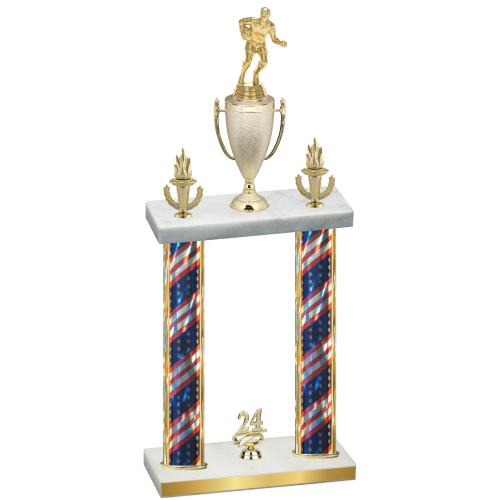 Double Flag USA Year Rugby Trophy