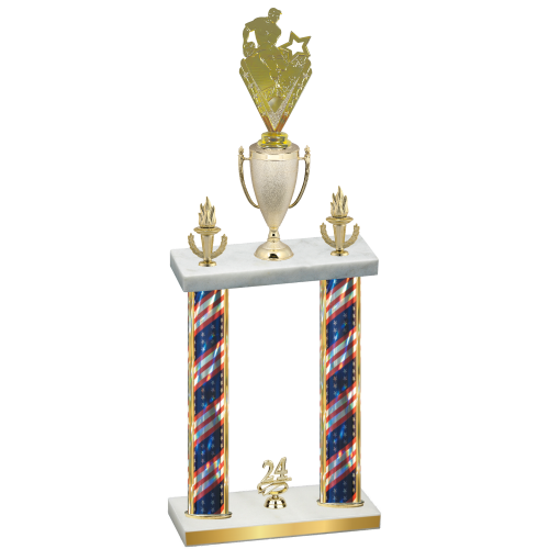 Double Flag USA Year Rugby Trophy