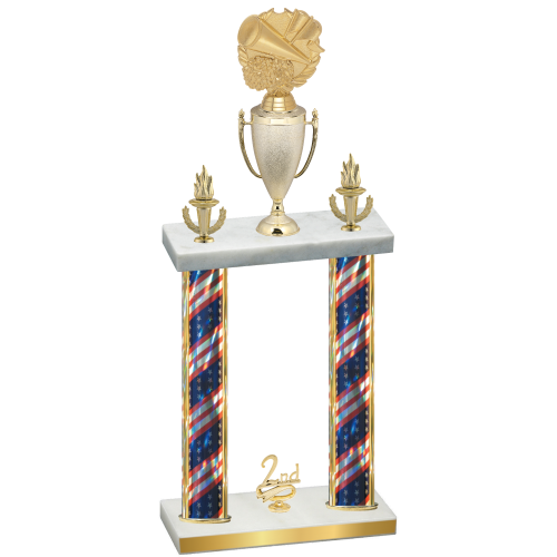 Double Flag USA Second Place Cheerleading Trophy